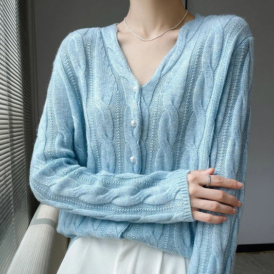 Damen Strickjacke aus Wolle – Warmer Cardigan mit klassischem Design