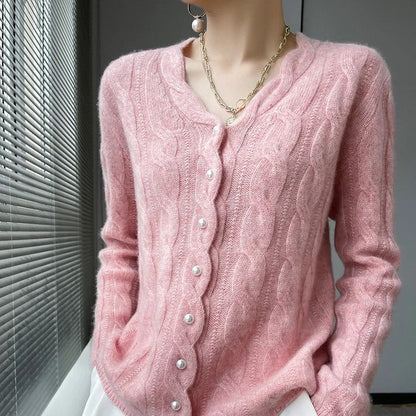 Damen Strickjacke aus Wolle – Warmer Cardigan mit klassischem Design