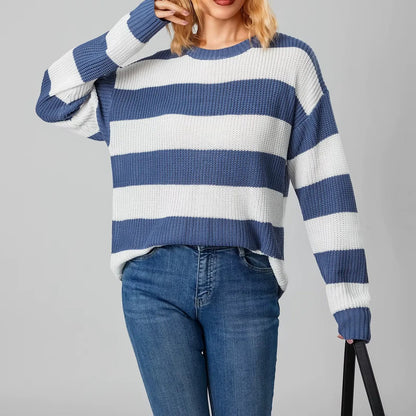 Damen Strickpullover Gestreift – Bunter Pullover im modernen Design