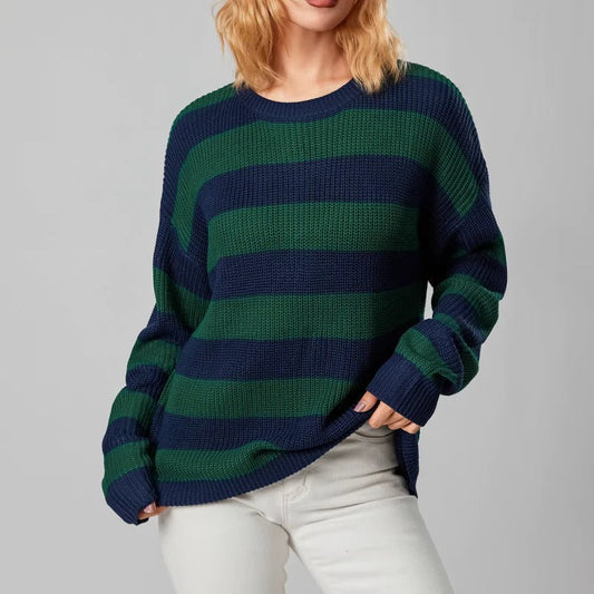 Damen Strickpullover Gestreift – Bunter Pullover im modernen Design