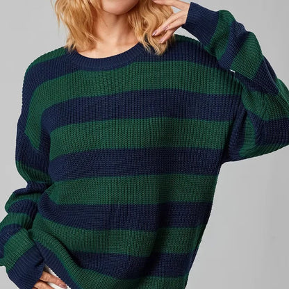 Damen Strickpullover Gestreift – Bunter Pullover im modernen Design