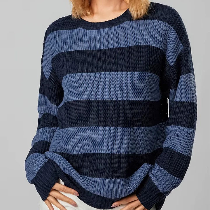 Damen Strickpullover Gestreift – Bunter Pullover im modernen Design