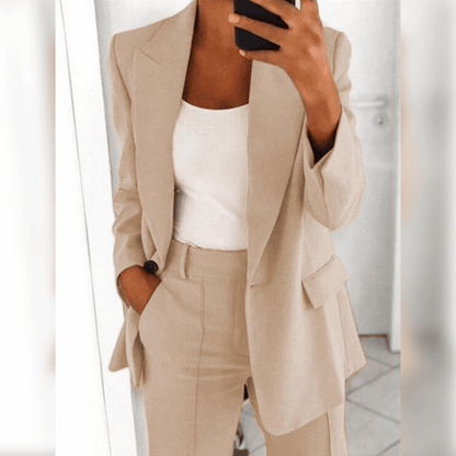 Damen Zweiteiler Anzug | Eleganter & bequemer Freizeitanzug mit weitem Schnitt