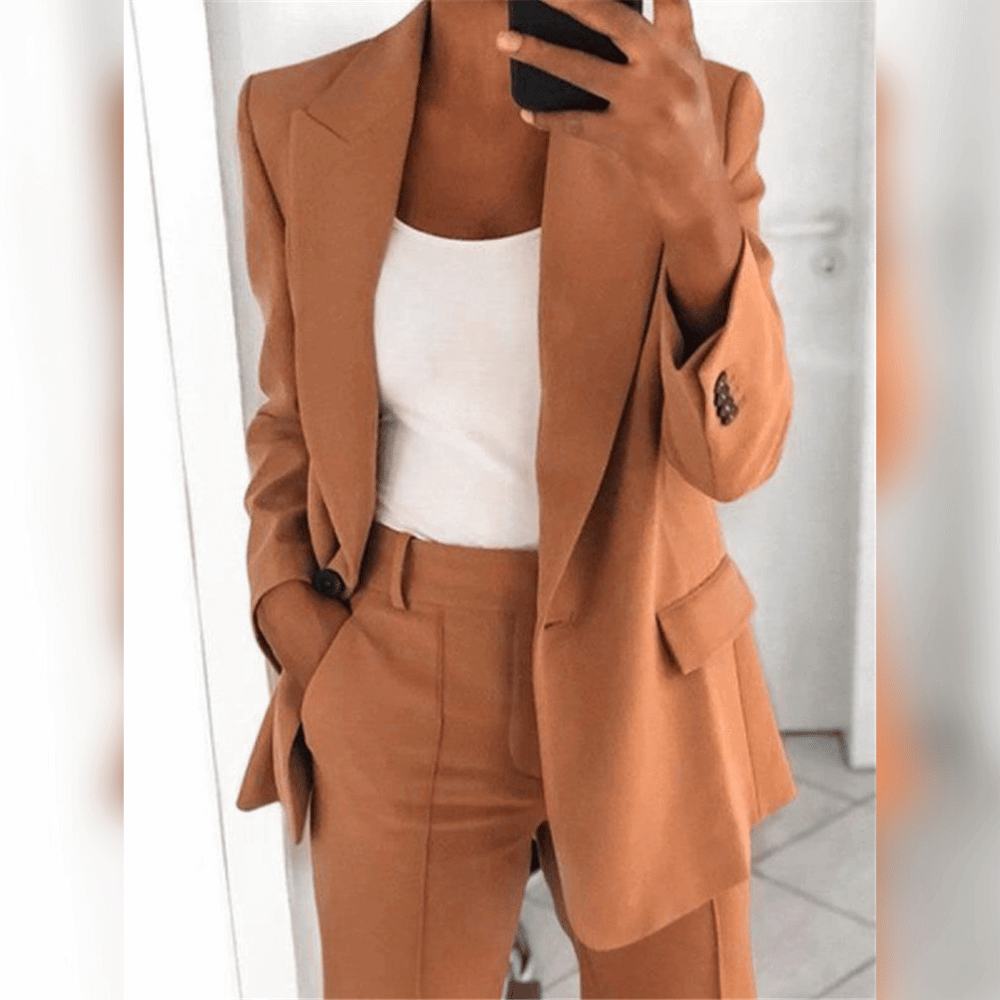 Damen Zweiteiler Anzug | Eleganter & bequemer Freizeitanzug mit weitem Schnitt