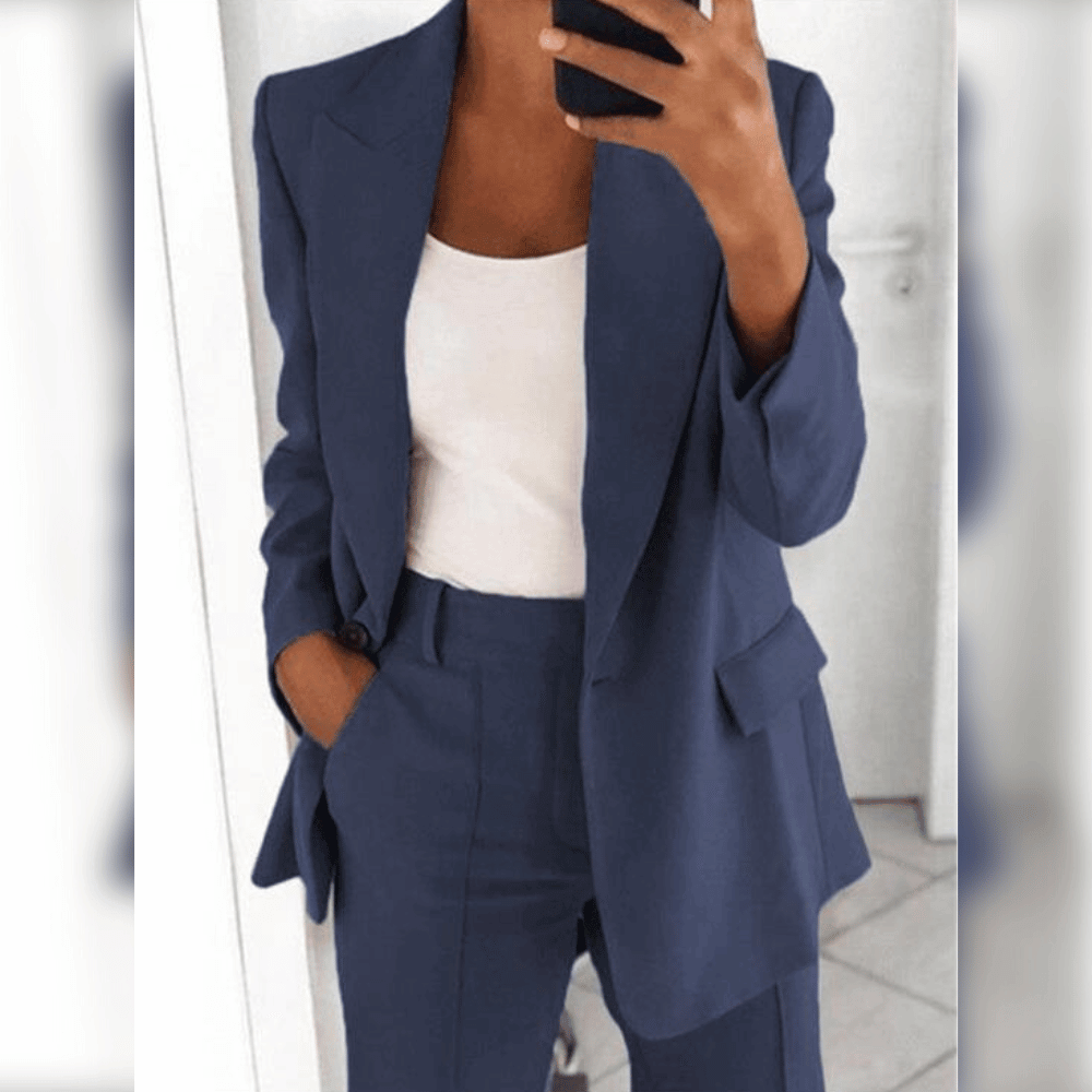 Damen Zweiteiler Anzug | Eleganter & bequemer Freizeitanzug mit weitem Schnitt