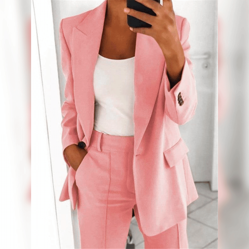 Damen Zweiteiler Anzug | Eleganter & bequemer Freizeitanzug mit weitem Schnitt
