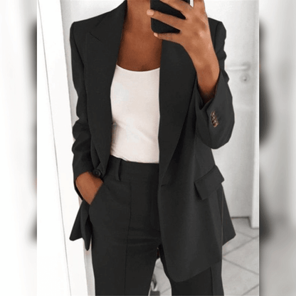 Damen Zweiteiler Anzug | Eleganter & bequemer Freizeitanzug mit weitem Schnitt