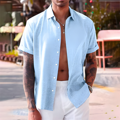 Dominik | Stilvolles Herren-Kurzarmhemd mit bequemem Schnitt und sommerlichem Design