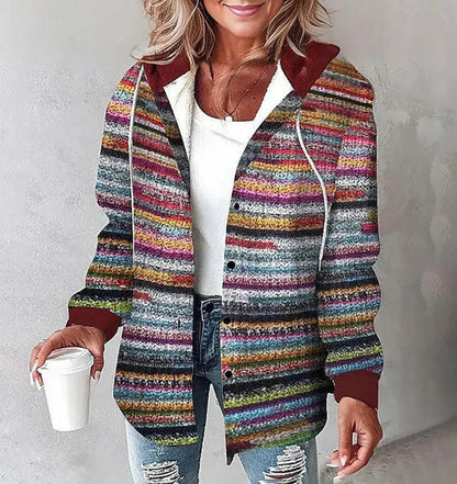 Elegante Damen-Hoodiejacke mit Karomuster in verschiedenen Farben
