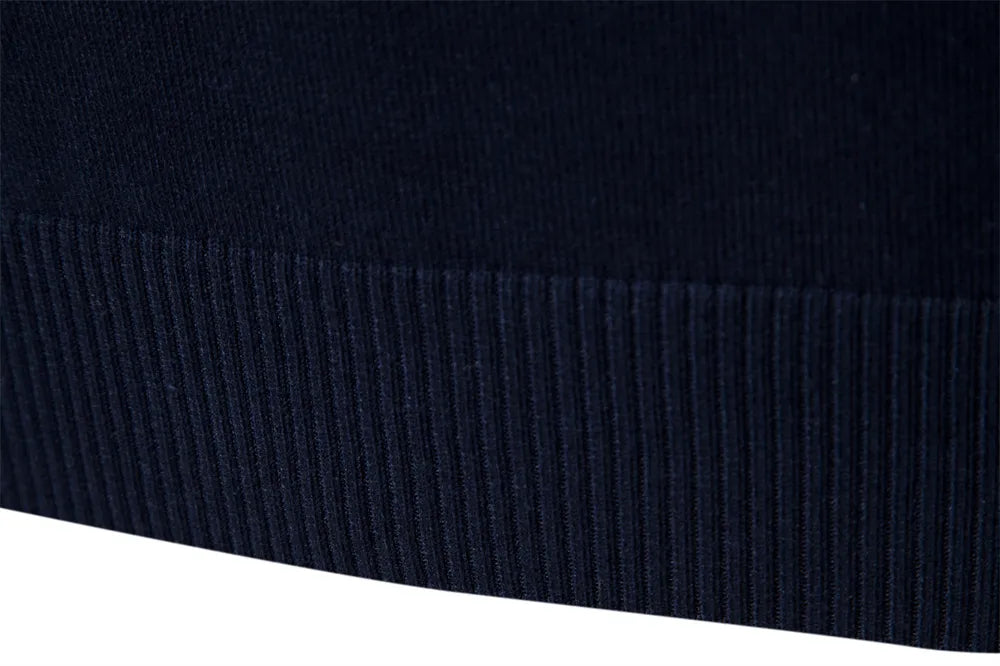 Eleganter gestreifter Slim-Fit Herrenpullover mit Reißverschluss – Stil trifft Komfort