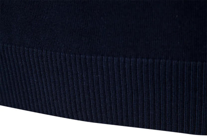 Eleganter gestreifter Slim-Fit Herrenpullover mit Reißverschluss – Stil trifft Komfort