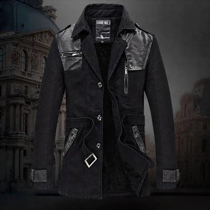 Eleganter, isolierter langer Trenchcoat für Herren – Stil und Wärme vereint