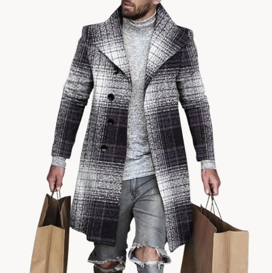 Eleganter taillierter langer Mantel für Herren