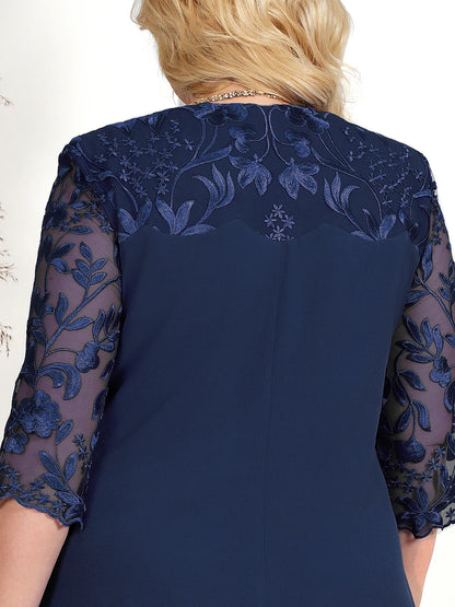Elegantes besticktes Abendkleid in Übergröße | Komfortables Maxikleid für Damen