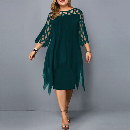 Elegantes Damen Midikleid in Übergröße | Komfortables Kleid für Festliche Anlässe