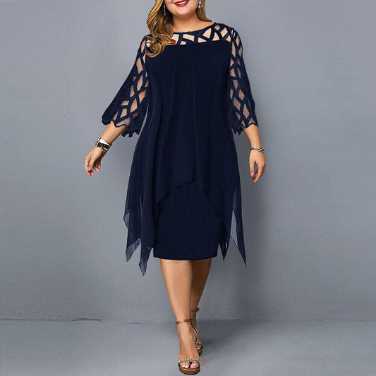 Elegantes Damen Midikleid in Übergröße | Komfortables Kleid für Festliche Anlässe