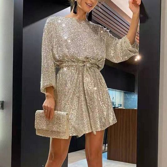 Elegantes Glitzer-Partykleid für Damen | Cocktail- und Ballkleid mit stilvollem Schnitt