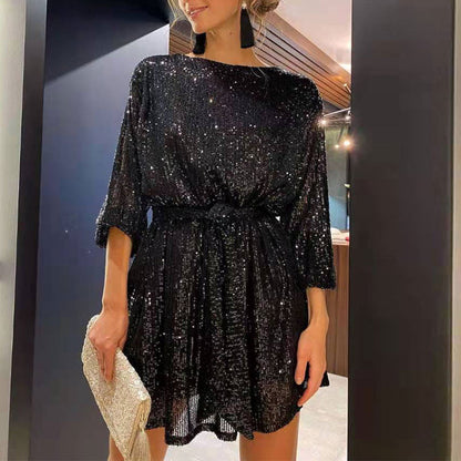 Elegantes Glitzer-Partykleid für Damen | Cocktail- und Ballkleid mit stilvollem Schnitt