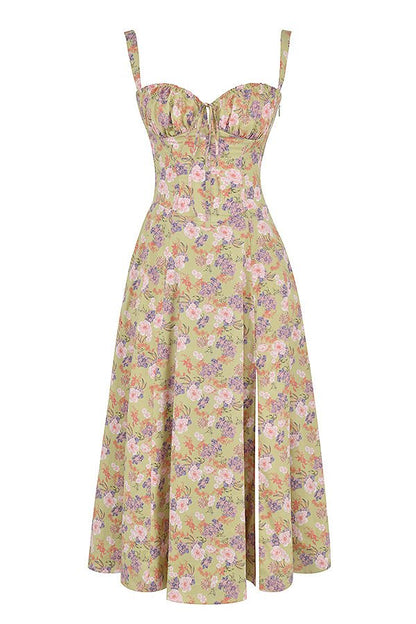 Elena – Sommerliches Midi-Kleid mit Trägern & Schlitz – Luftig, elegant & perfekt für warme Tage