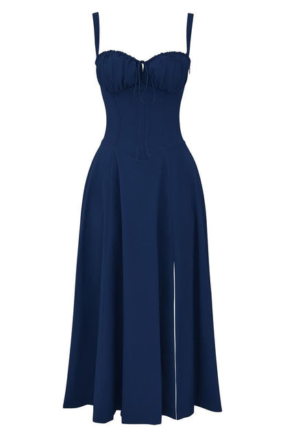 Elena – Sommerliches Midi-Kleid mit Trägern & Schlitz – Luftig, elegant & perfekt für warme Tage