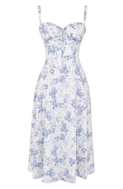 Elena – Sommerliches Midi-Kleid mit Trägern & Schlitz – Luftig, elegant & perfekt für warme Tage