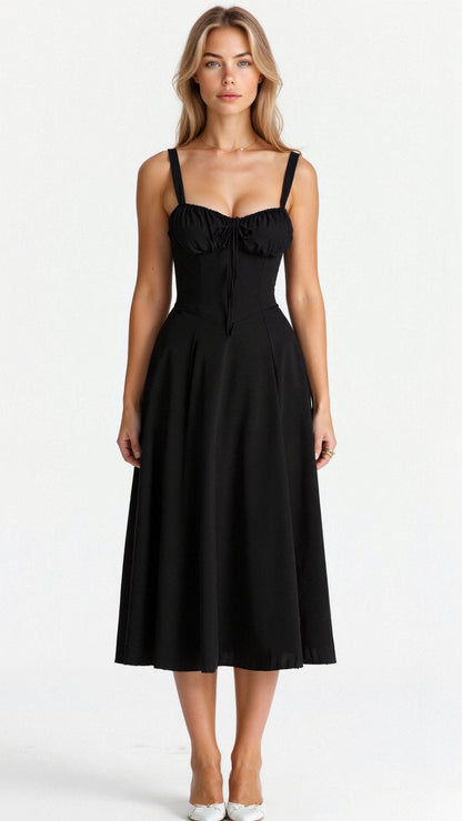Elena – Sommerliches Midi-Kleid mit Trägern & Schlitz – Luftig, elegant & perfekt für warme Tage