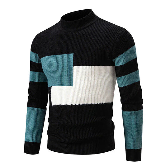Grafischer Blockmuster-Strickpullover für Herren – Stilvoll und Bequem