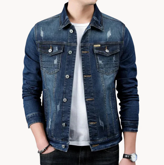 Klassische gewaschene Herrenjacke im Vintage-Stil