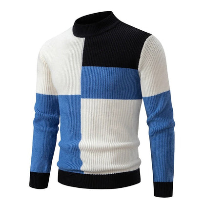 Klassischer Rundhals-Herrenpullover aus hochwertigem Strickmaterial