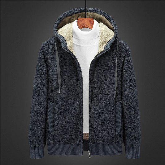Kuscheliger Herren-Hoodie mit Reißverschluss für kalte Tage