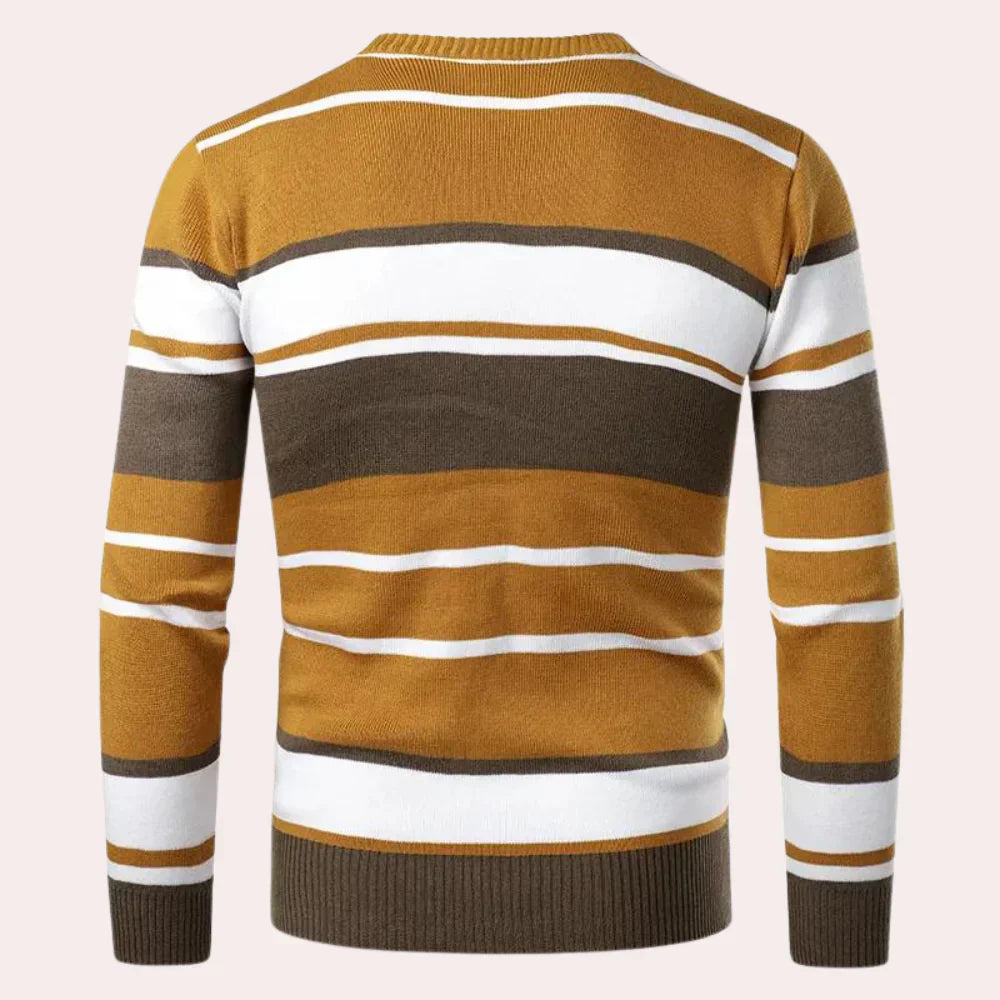 Lässiger Herrenpullover mit zeitlosem Streifenmuster für entspannte Freizeitlooks
