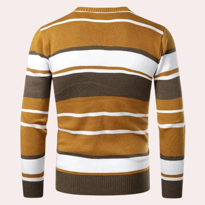 Lässiger Herrenpullover mit zeitlosem Streifenmuster für entspannte Freizeitlooks