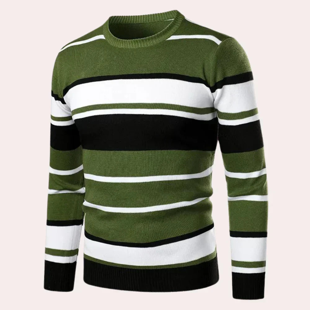 Lässiger Herrenpullover mit zeitlosem Streifenmuster für entspannte Freizeitlooks