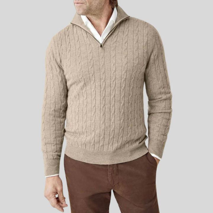 Luxuriöser Kaschmir-Reißverschluss-Pullover für Herren
