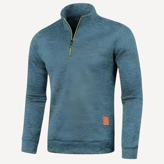 Modischer Herren Fleece Pullover mit Halbreißverschluss – Idealer Begleiter für jede Gelegenheit