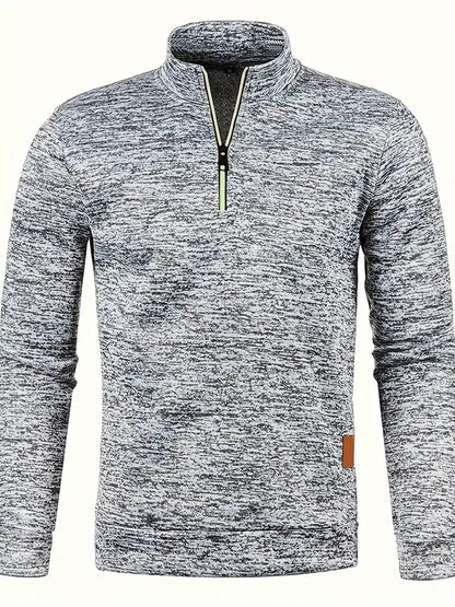 Modischer Herren Fleece Pullover mit Halbreißverschluss – Idealer Begleiter für jede Gelegenheit