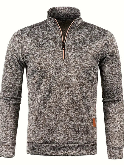 Modischer Herren Fleece Pullover mit Halbreißverschluss – Idealer Begleiter für jede Gelegenheit