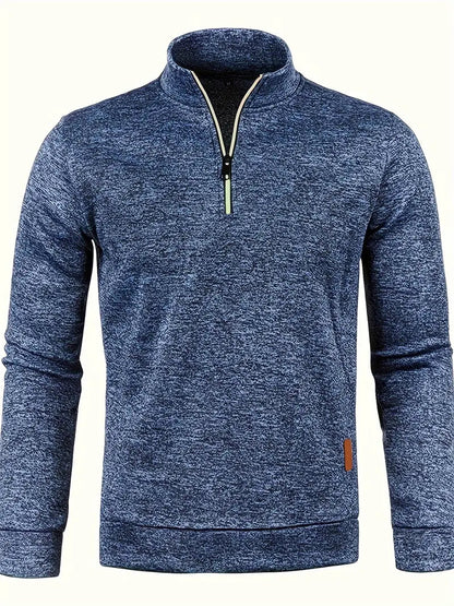 Modischer Herren Fleece Pullover mit Halbreißverschluss – Idealer Begleiter für jede Gelegenheit