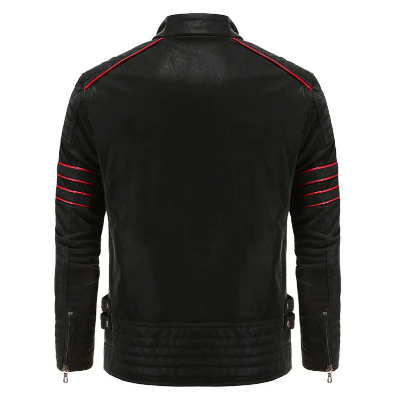 Robuste Herren Motorrad-Lederjacke für stilvolle Abenteuer