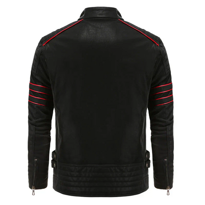 Robuste Herren Motorrad-Lederjacke für stilvolle Abenteuer
