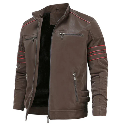 Robuste Herren Motorrad-Lederjacke für stilvolle Abenteuer