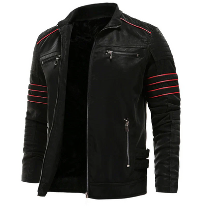 Robuste Herren Motorrad-Lederjacke für stilvolle Abenteuer
