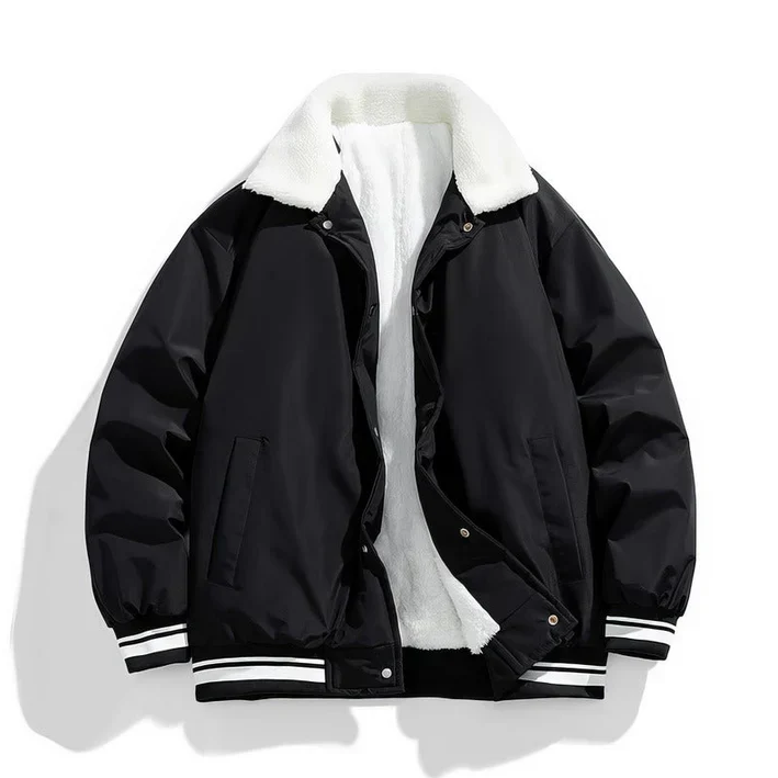 Robuste Herren Winterjacke mit warmem Sherpa-Kragen