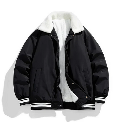 Robuste Herren Winterjacke mit warmem Sherpa-Kragen