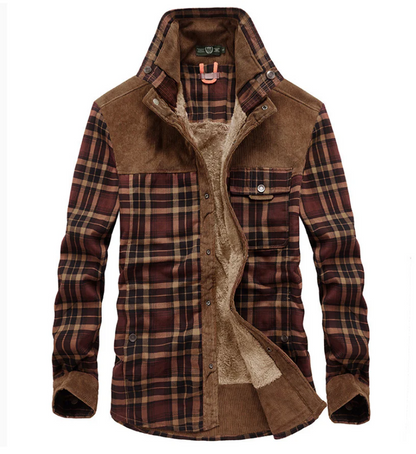Stylischer Flanell-Wintermantel für Herren mit modernem Stehkragen