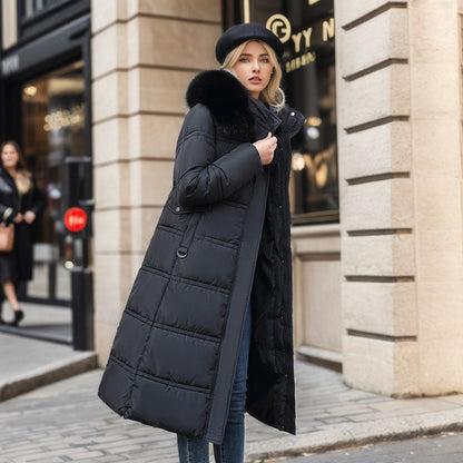 Stylischer Wintermantel mit Fellkapuze und Gürtel – Bequeme Damenjacke in verschiedenen Farben