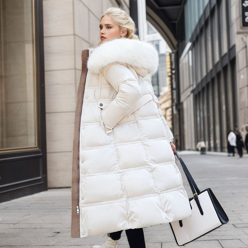 Stylischer Wintermantel mit Fellkapuze und Gürtel – Bequeme Damenjacke in verschiedenen Farben