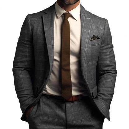 Sven | Herrenblazer mit Karomuster und schmalem Schnitt für elegante Auftritte