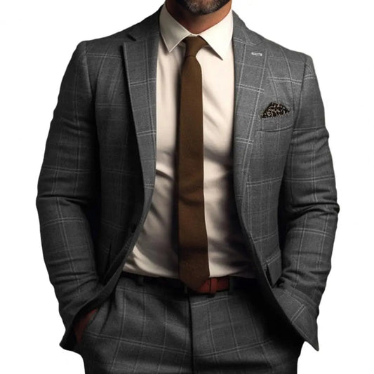Sven | Herrenblazer mit Karomuster und schmalem Schnitt für elegante Auftritte