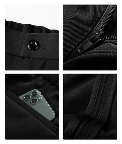 Thomas Men's Draped Formal Pants - Relaxed Fit Tailored Trousers for Business and Casual Wear